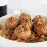 Homemade meatballs in tomato sauce