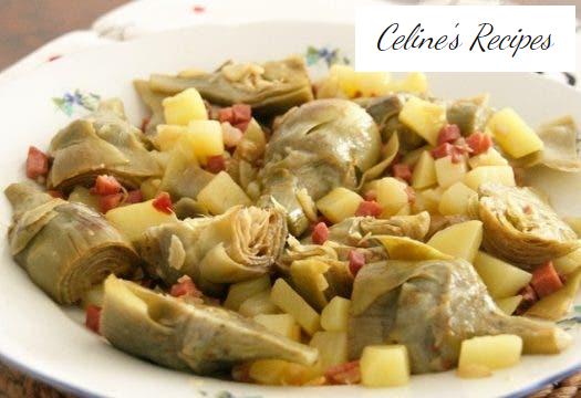 Artichokes with ham