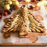 Christmas fir trees made of puff pastry stuffed with truffles