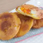 Arepas stuffed with cheese and parrot eggs