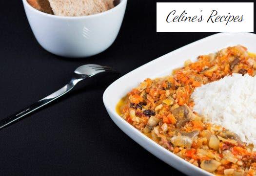 Basmati rice with ham and mushrooms