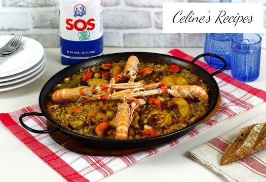 Rice with scampi and vegetables