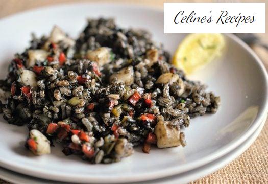 Black rice with vegetables