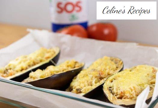 Eggplants stuffed with rice