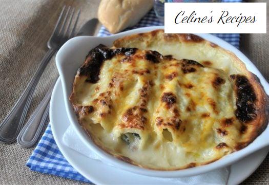 Cannelloni stuffed with spinach and ricotta