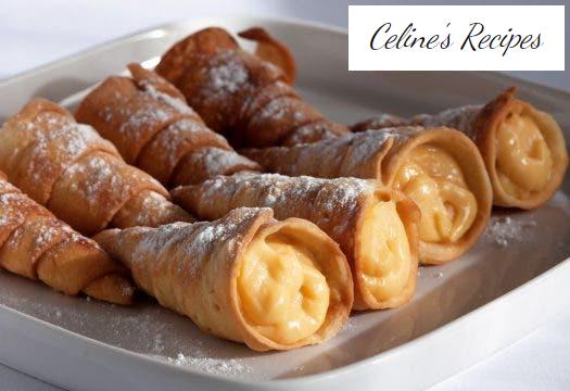 Fried canes filled with cream