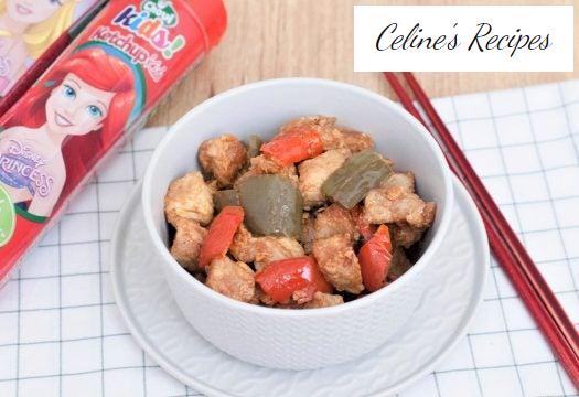 Sweet and sour pork. Chinese recipe