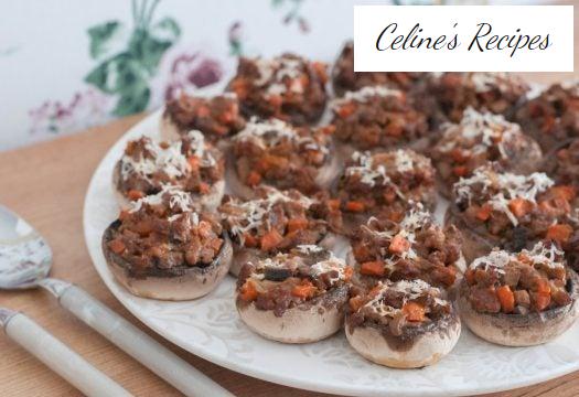 Mushrooms stuffed with meat