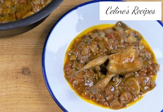 Quail with mushrooms