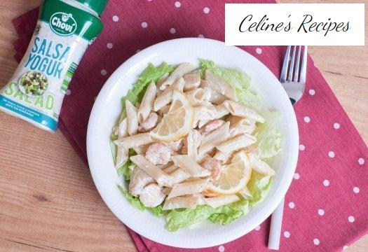 Pasta salad with shrimp and scallops