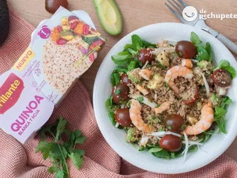 Quinoa salad with shrimp