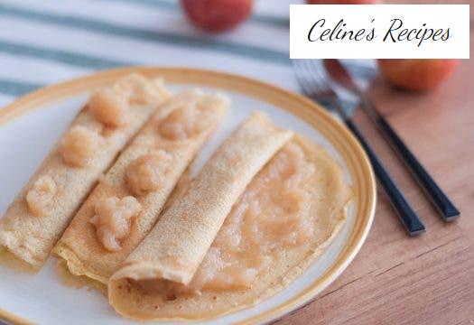 Pancakes stuffed with applesauce
