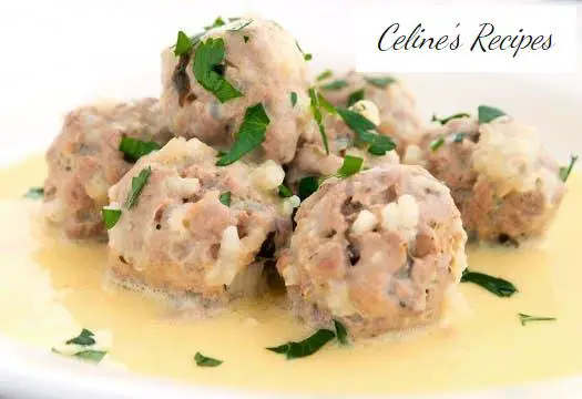 Youvarlakia avgolemono. Greek meatballs