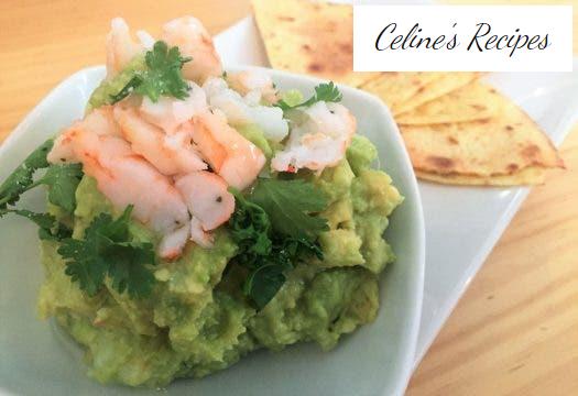 Guacamole with prawns