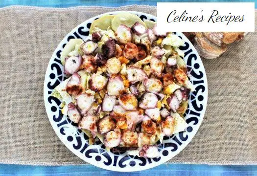 Broken eggs with shrimp and octopus