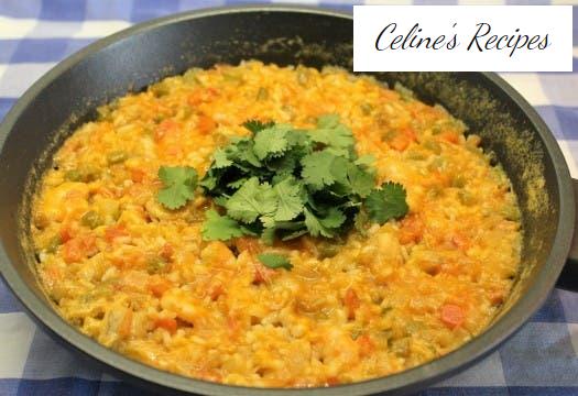 Rice with monkfish or Tamboril. Portuguese recipe