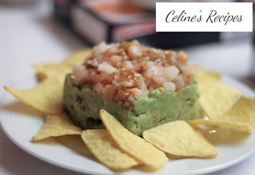Timbale of avocado with prawn tartar