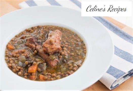Braised lentils with pork rib