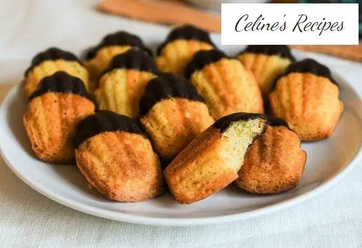 French muffins or madeleines with chocolate