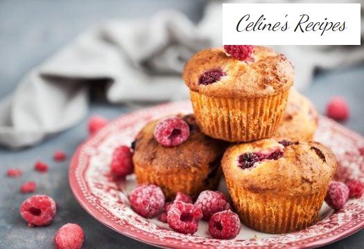 Raspberry and yogurt muffins