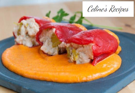 Prawns stuffed peppers