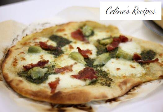 Pizza with pesto