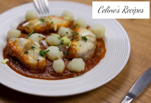 Monkfish in American sauce