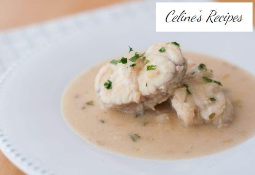 Monkfish in almond sauce