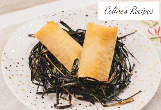 Crispy mushroom and prawn rolls