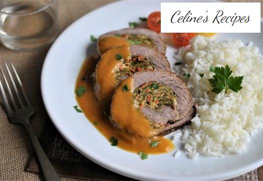 Stuffed meat roll or Roti