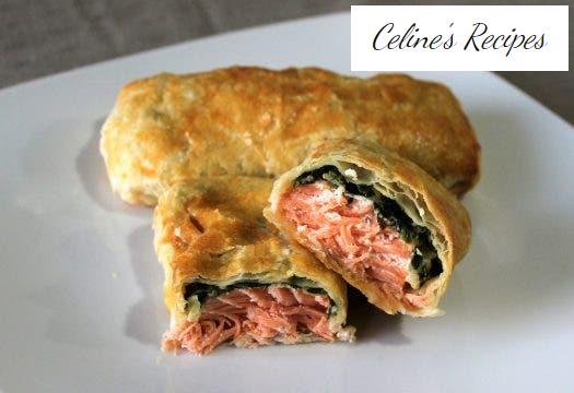 Salmon in puff pastry