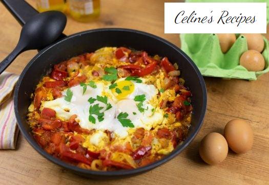 Shakshuka. Eggs with tomato sauce
