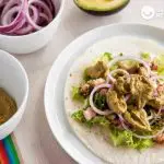 Mexican tacos with chicken tinga