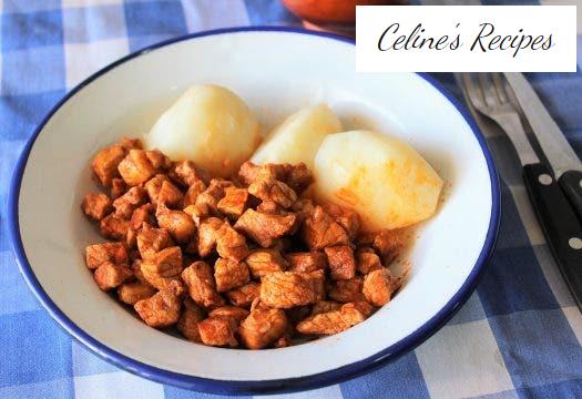 Zorza or hash with potatoes. Galician recipe
