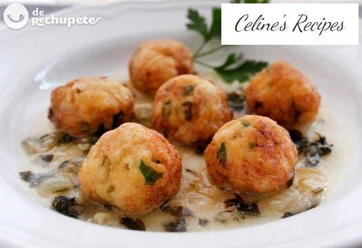 Hake meatballs with green sauce