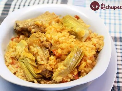 Rice with artichokes and pork rib