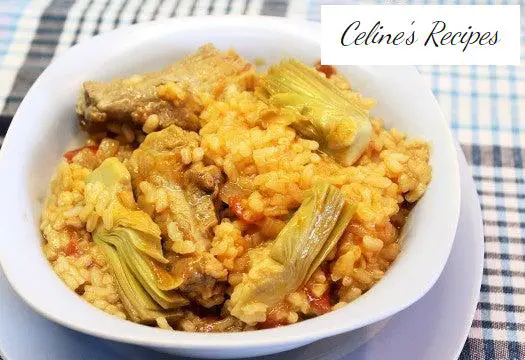 Rice with artichokes and pork rib
