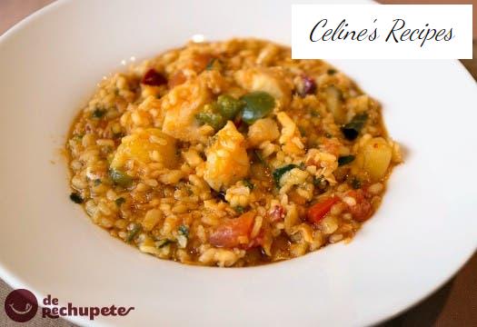 Seafood rice with hake