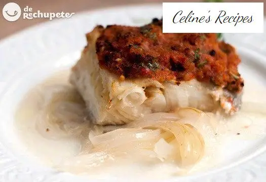 Baked cod with tomato and peppers