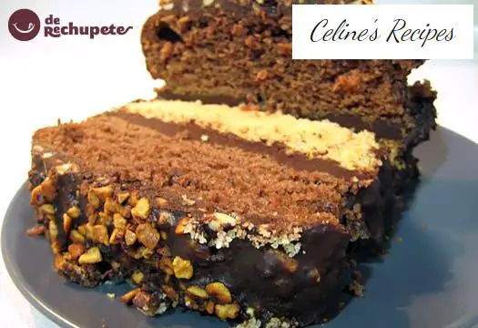 Two-tone sponge cake with chocolate