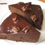Chocolate brownies with walnuts and hazelnuts