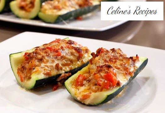 Zucchini stuffed with meat