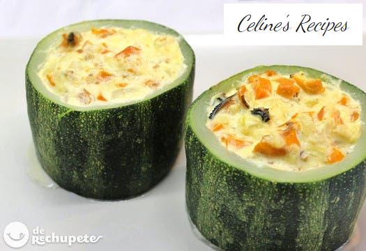 Courgettes stuffed with mussels