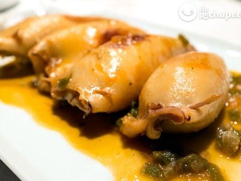Squid stuffed with mussels