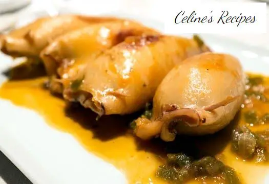 Squid stuffed with mussels