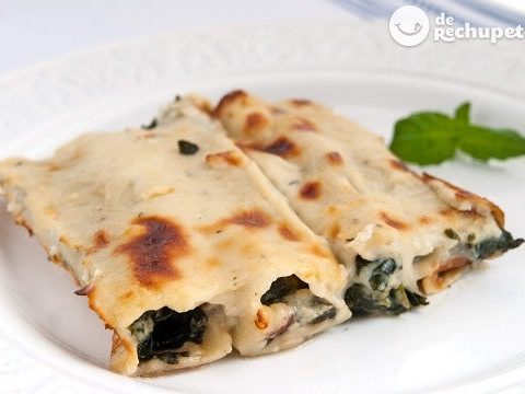 Cannelloni with spinach and ham