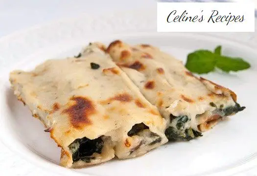 Cannelloni with spinach and ham