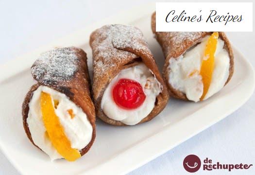 Reeds stuffed with Ricotta cheese (Cannoli siciliani)
