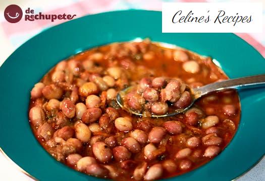 Red beans or pinto shell with vegetables