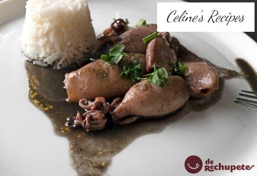 Baby squids in their ink